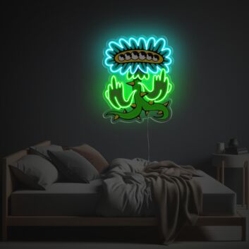 Abstraktes Kreatur LED-Neonschild mit UV-Druck im Cartoon Stil