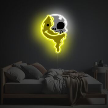 Smiley mit Totenkopf LED-Neonschild