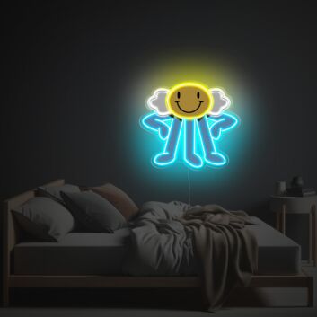 Lächelndes Sonnenmotiv LED Neonschild als dekorative Neon Wandbeleuchtung für Wohnzimmer Schlafzimmer und Kinderzimmer
