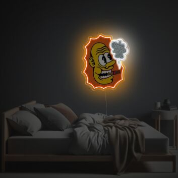 Comickopf mit Sprechblase LED-Neonschild mit UV-Druck für Wohnzimmer Schlafzimmer