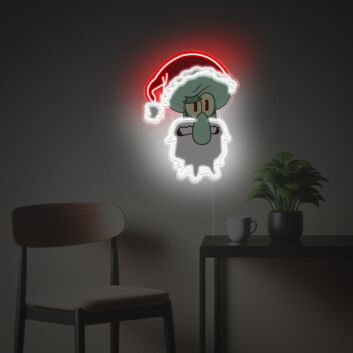 Thaddäus mit Weihnachtsmütze LED-Neonschild mit UV-Druck