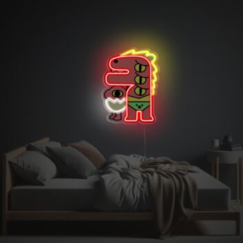 Kreatives LED-Neonschild mit UV-Druck mit fantasievollem Cartoon Monster Motiv als farbenfrohe Wanddekoration für Wohnzimmer Schlafzimmer oder kreative Räume