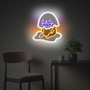 Niedliche Cartoon LED Neon Wanddeko mit schlüpfender Fantasiefigur