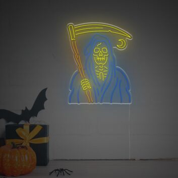 Grim Reaper LED Neon Wanddeko mit Sensen Motiv