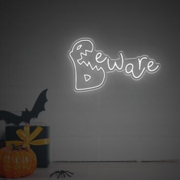 Beware LED-Neonschild für Halloween Party