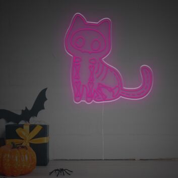 Skelettkatze LED-Neonschild Halloween Wohnzimmer