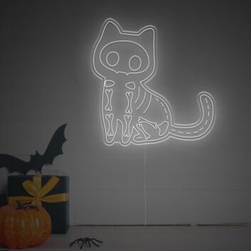 Skelettkatze LED-Neonschild Halloween Wohnzimmer