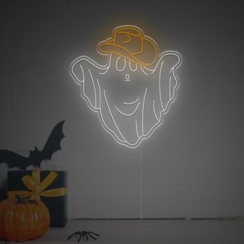 Geist mit Hut LED-Neonschild für Halloween Party