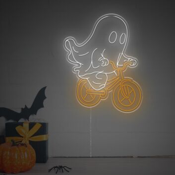 Halloween LED Neon Wandlicht Geist auf Fahrrad