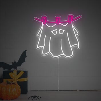 Geist auf Wäscheleine LED-Neonschild für Halloween Party
