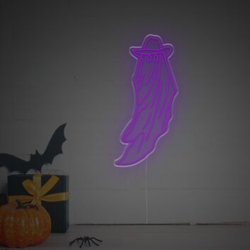 Geist mit Hut LED-Neonschild für Halloween Party