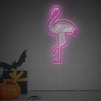 Brighten Your Space: Skeletal Flamingo LED Neon Sign, Perfect for Bars, Weddings, and Eclectic Home Decor.