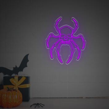 Totenkopf Spinne LED-Neonschild Halloween Party