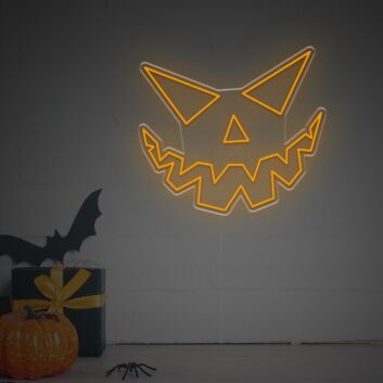 Halloween Kürbisgesicht LED-Neonschild für Party