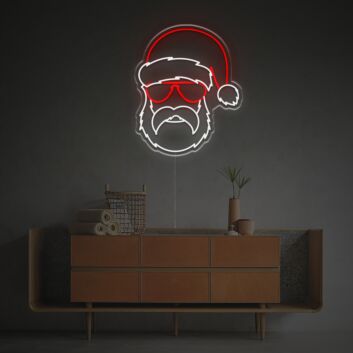 Weihnachtsmann mit Sonnenbrille LED-Neonschild Wohnzimmer Weihnachten