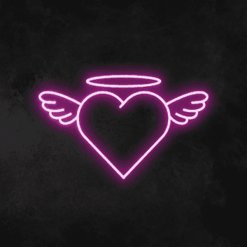 Herz mit Flügeln und Heiligenschein LED-Neonschild Wohnzimmer Schlafzimmer