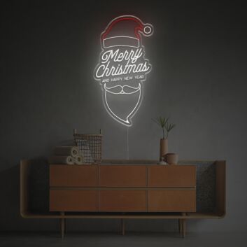 Merry Christmas and Happy New Year LED-Neonschild Wohnzimmer Weihnachtsdeko