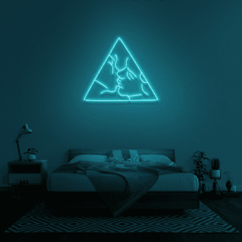 Kuss Silhouette im Dreieck LED-Neonschild Schlafzimmer Wohnzimmer