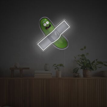 Cartoon-Gurke mit Augen und Mund LED-Neonschild Gamingzimmer Wohnzimmer