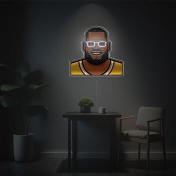 Basketballspieler im Trikot LED-Neonschild mit UV-Druck für Wohnzimmer oder Sportbar