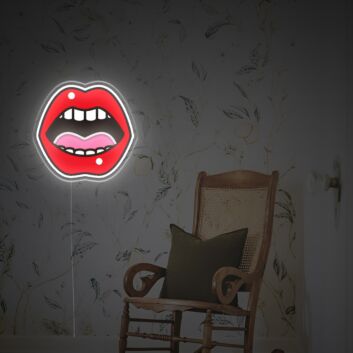 geöffneter Mund mit Zähnen LED-Neonschild für Wohnzimmer Bar