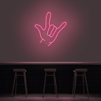 Handsymbol für Ich liebe dich LED-Neonschild Bar Wohnzimmer