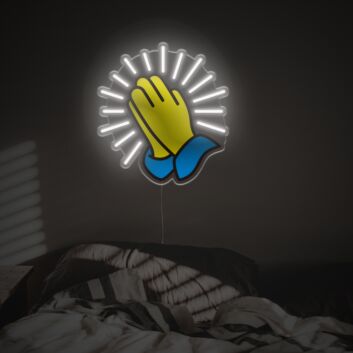 Elevate your spiritual ambiance in home décor, yoga studios, and meditation spaces with Praying Gesture LED Neon Acrylic Artwork.