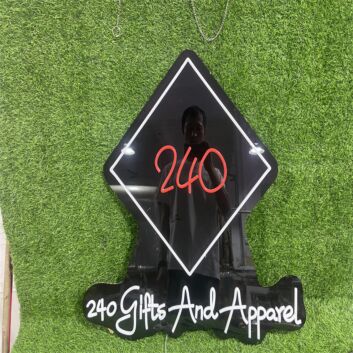 Brighten Up Your Space: 240 Gifts And Apparel Custom LED Neon Sign for Home, Office, Weddings, and Parties.