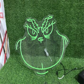 grimmiges Cartoon-Gesicht LED-Neonschild Wohnzimmer Party