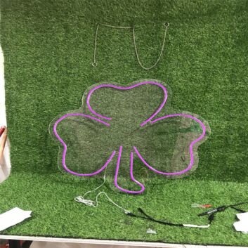 Vierblättriges Kleeblatt LED-Neonschild Wohnzimmer Bar