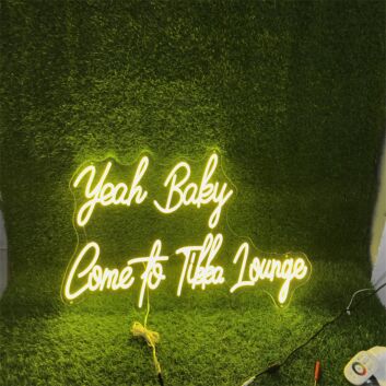 Yeah Baby Come to Tikka Lounge LED-Neonschild für Bar Restaurant