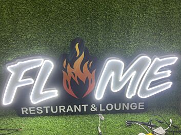 FLAME RESTURANT & LOUNGE LED-Neonschild für Restaurant und Lounge