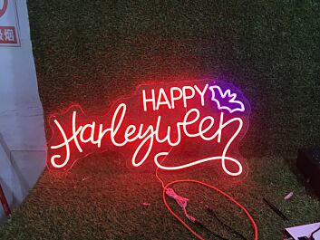 HAPPY Harleyween LED-Neonschild für Halloween Party