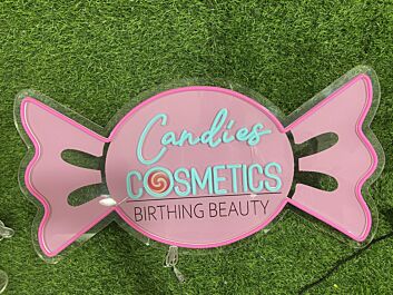 Candies Cosmetics Birthing Beauty LED-Neonschild für Kosmetikstudio und Einzelhandel