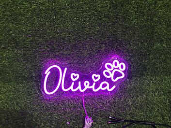 Olivia LED-Neonschild für Haustierbereich Wohnzimmer