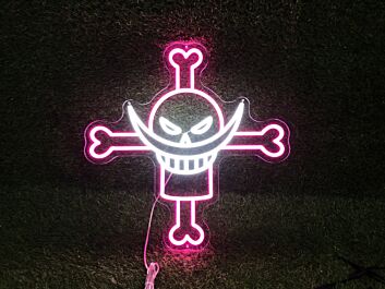 Piraten Totenkopf mit gekreuzten Knochen LED-Neonschild Gaming Bar