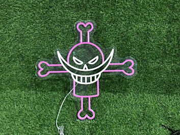 Piraten Totenkopf mit gekreuzten Knochen LED-Neonschild Gaming Bar