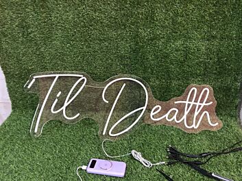 Til Death LED-Neonschild für Hochzeit und Bar