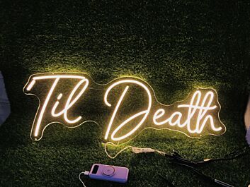 Til Death LED-Neonschild für Hochzeit und Bar