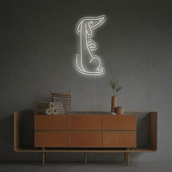 Dackel Illustration LED-Neonschild Wohnzimmer