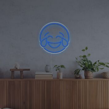 Lachender Emoji mit Freudentränen LED-Neonschild Wohnzimmer Büro