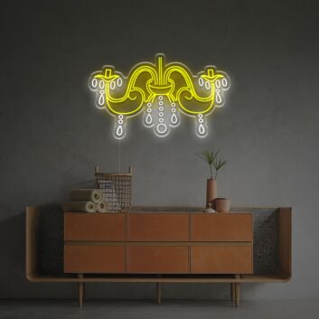 Abstraktes LED Neonschild im Kronleuchter Design minimalistisches Wandlicht für Wohnzimmer oder Schlafzimmer