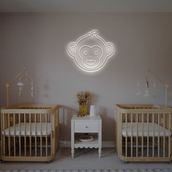 Affen-Gesicht LED-Neonschild Kinderzimmer