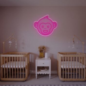 Affen-Gesicht LED-Neonschild Kinderzimmer
