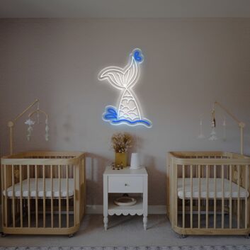 Fischschwanz über Wellen LED-Neonschild