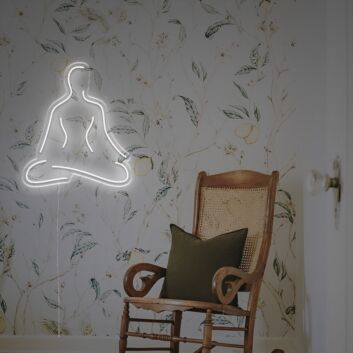 Meditierende Person Silhouette LED-Neonschild Wohnzimmer Yoga Studio
