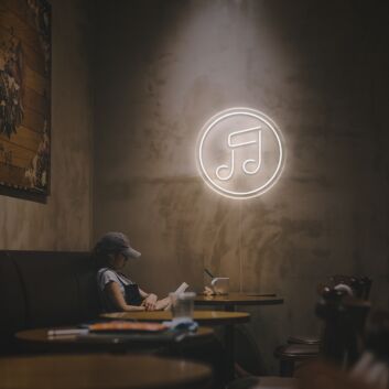 Musiknote im Kreis LED-Neonschild für Café Bar