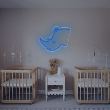 Nashornkopf LED-Neonschild für Kinderzimmer