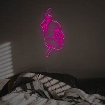 Abstrakte doppelte Gesichts Silhouette LED Neonschild als minimalistische Wandbeleuchtung für Schlafzimmer Wohnzimmer und moderne Innenräume