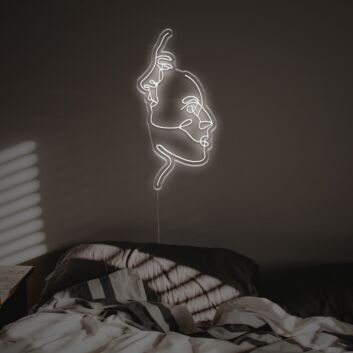 Enhance Your Home Décor, Office, or Store Ambiance with the Two Aesthetic Faces Line Drawing LED Neon Sign.